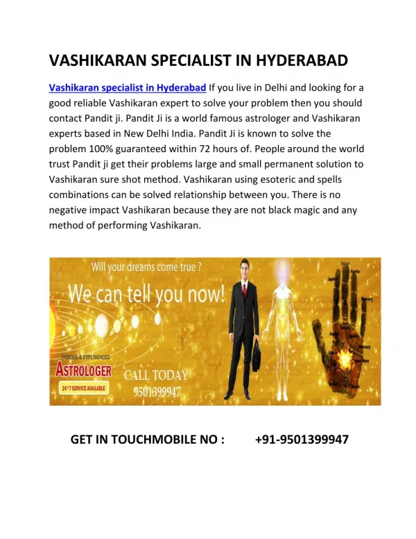 Famous Astrologer in Hyderabad