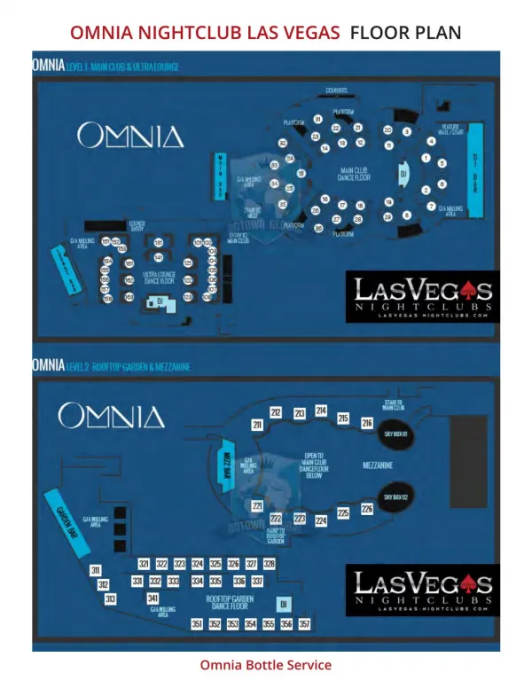 Omnia Floor Plan and Table Seating Chart