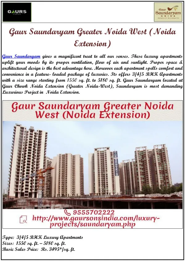 Gaur Saundaryam Greater Noida West (Noida Extension)