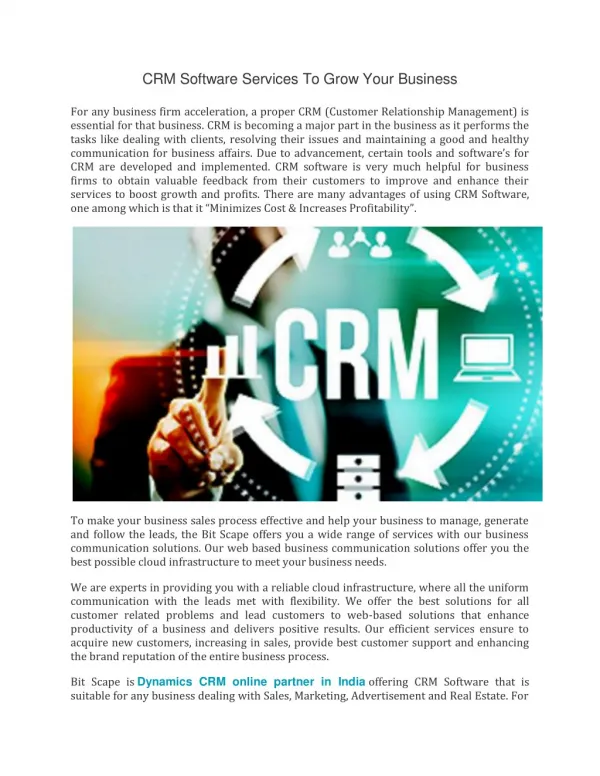 CRM Software Services to Grow Your Business