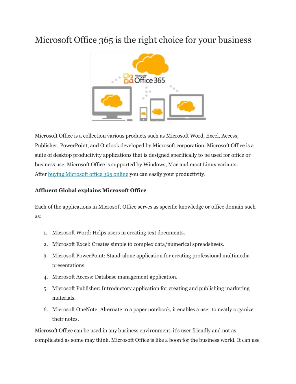 microsoft office 365 is the right choice for your