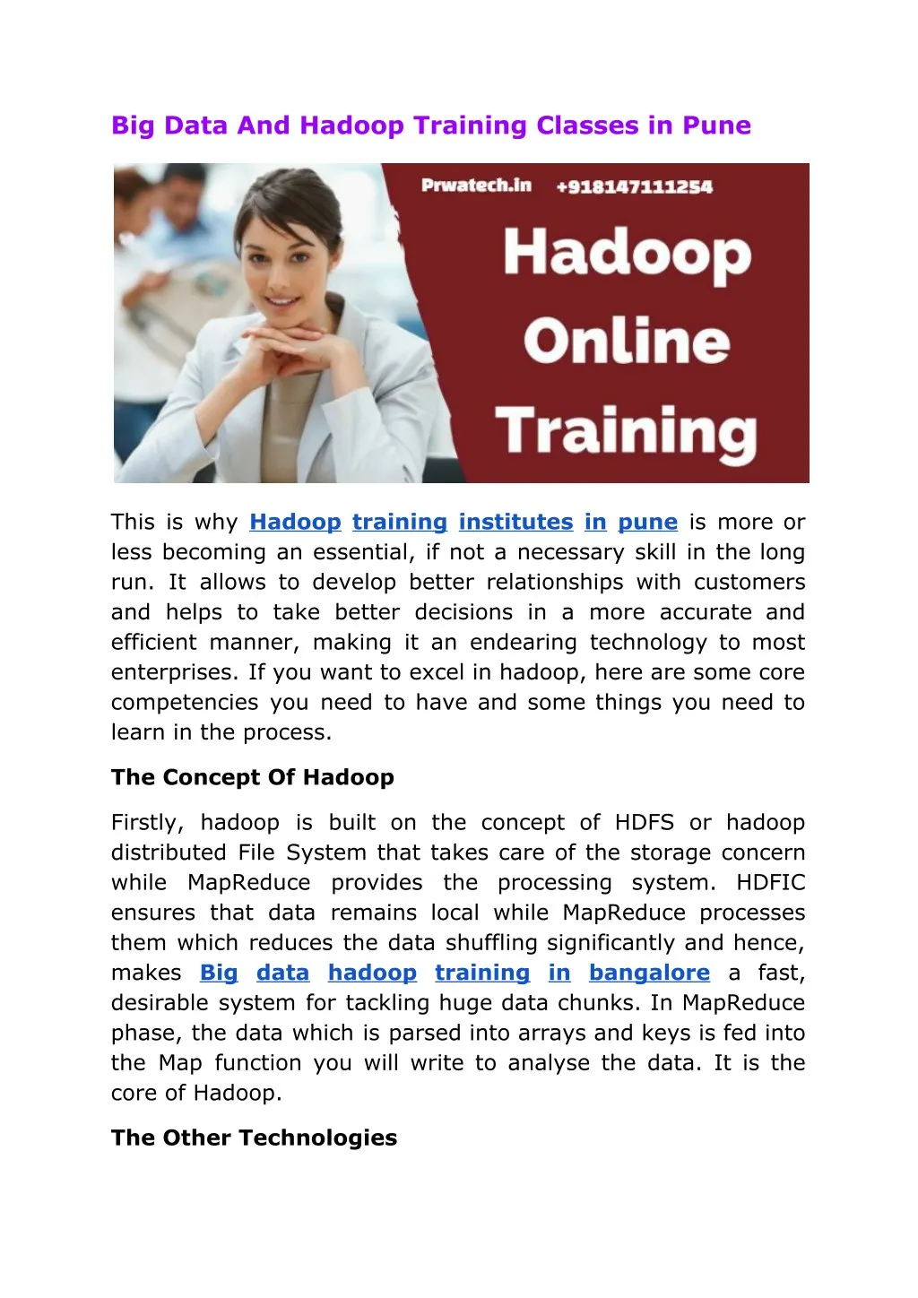 big data and hadoop training classes in pune