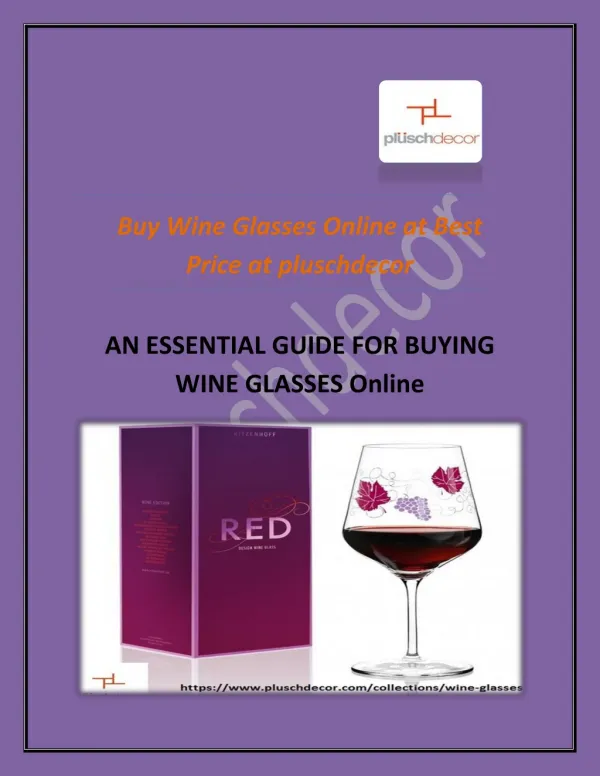 Buy Wine Glasses Online at Best Price at pluschdecor