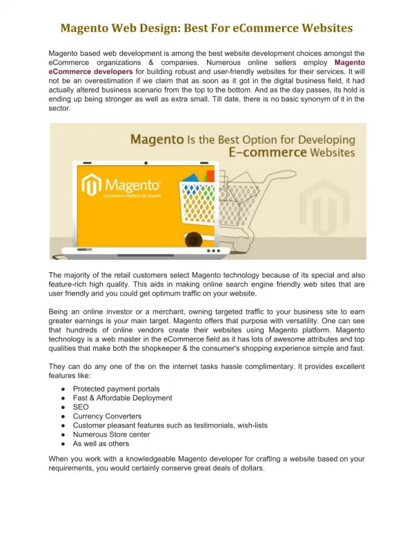 magento web design best for ecommerce websites