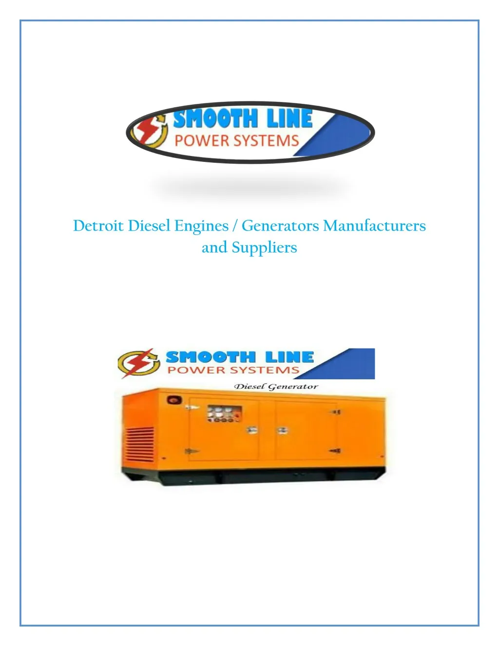 detroit diesel engines generators manufacturers