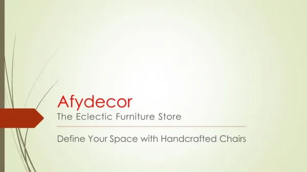 Afydecor - Define Your Space with Handcrafted Chairs