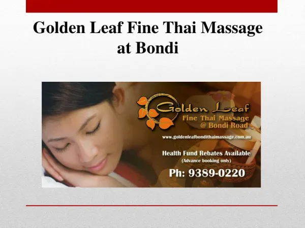 Golden leaf fine thai massage at bondi
