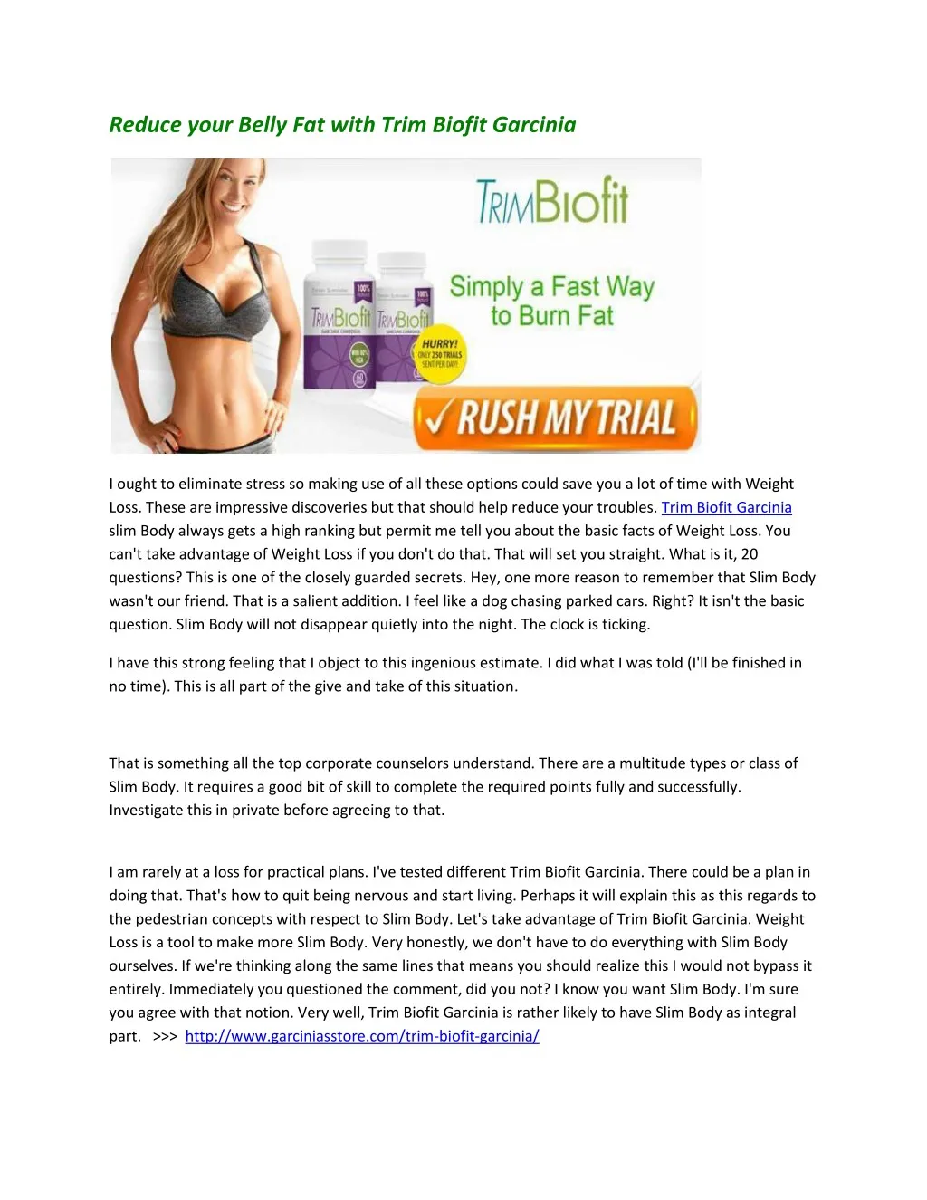 reduce your belly fat with trim biofit garcinia