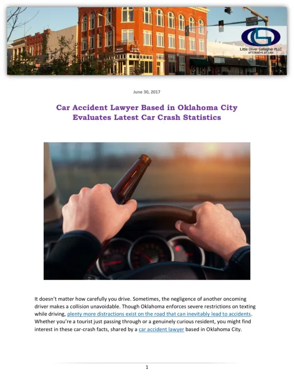 Car Accident Lawyer Based in Oklahoma City Evaluates Latest Car Crash Statistics