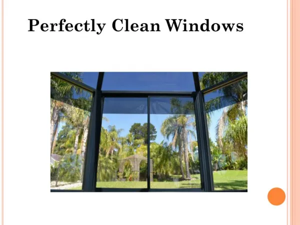 Perfectly Clean Windows