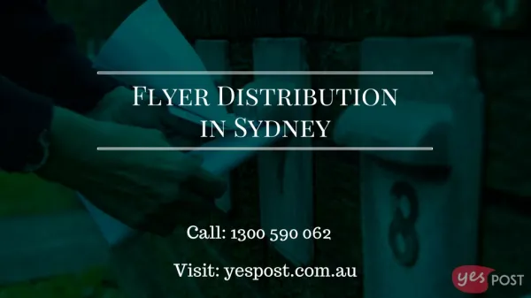 Cost Effective Flyer Distribution in Sydney