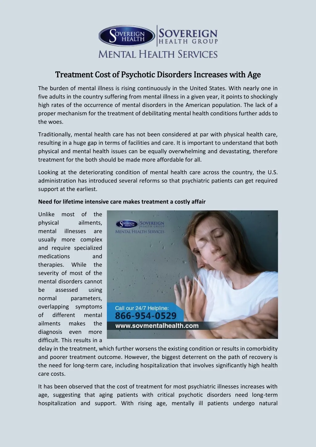 treatment cost of psychotic disorders increases