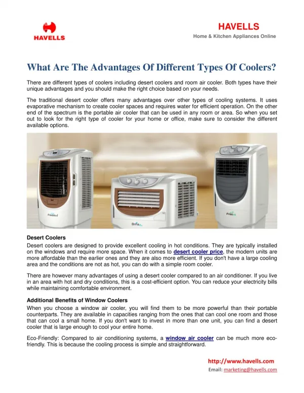 What Are The Advantages Of Different Types Of Coolers?