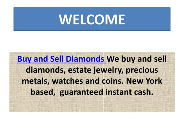 Buy and Sell Diamonds