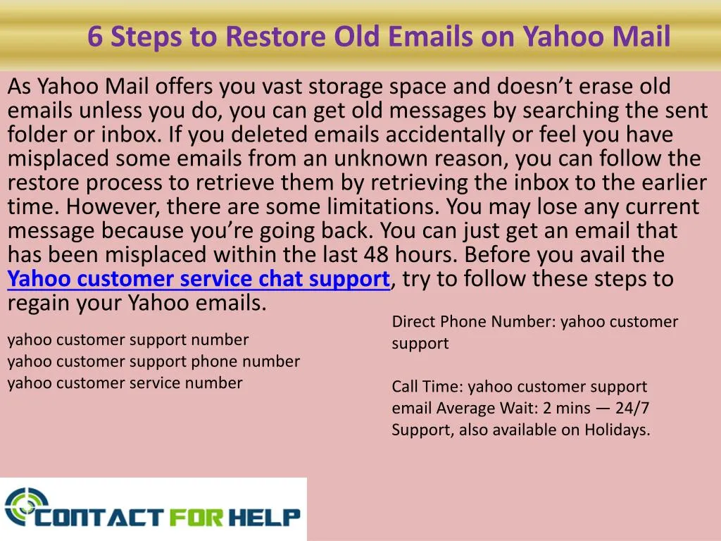 6 steps to restore old emails on yahoo mail