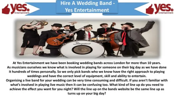 Best Wedding Bands by Yes Entertainment
