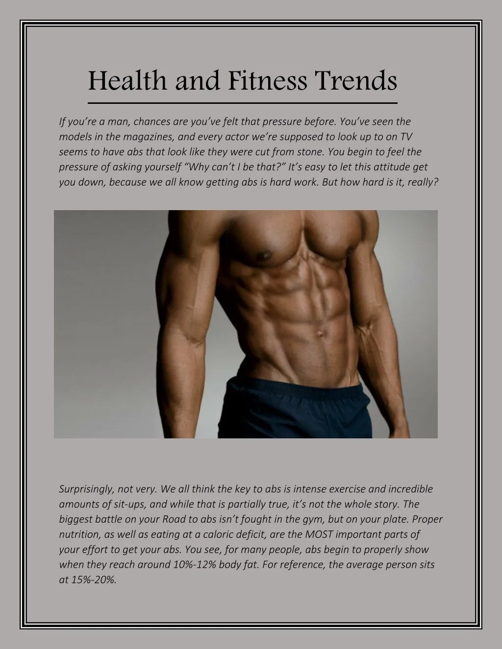 health and fitness trends