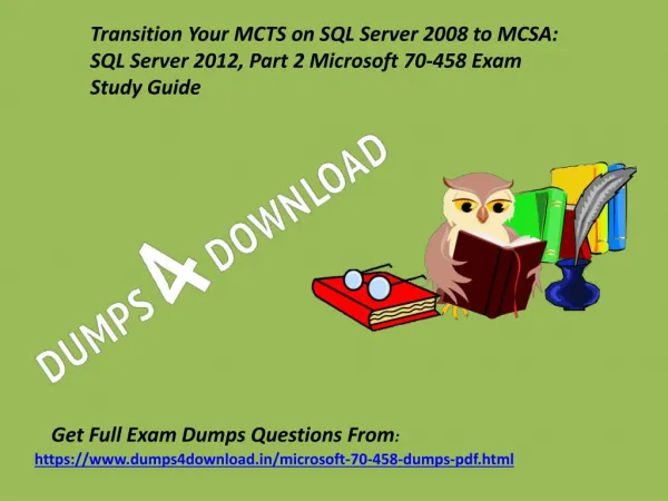 Exact Microsoft 70-458 Exam Questions - 70-458 Dumps Questions Dumps4Download