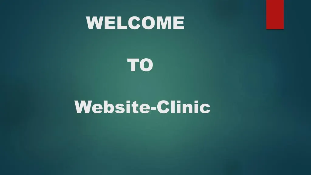 welcome to website clinic