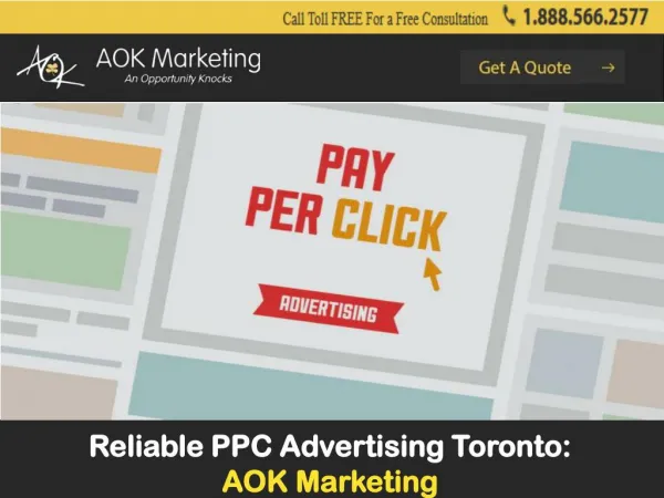 Reliable PPC Advertising Toronto: AOK Marketing