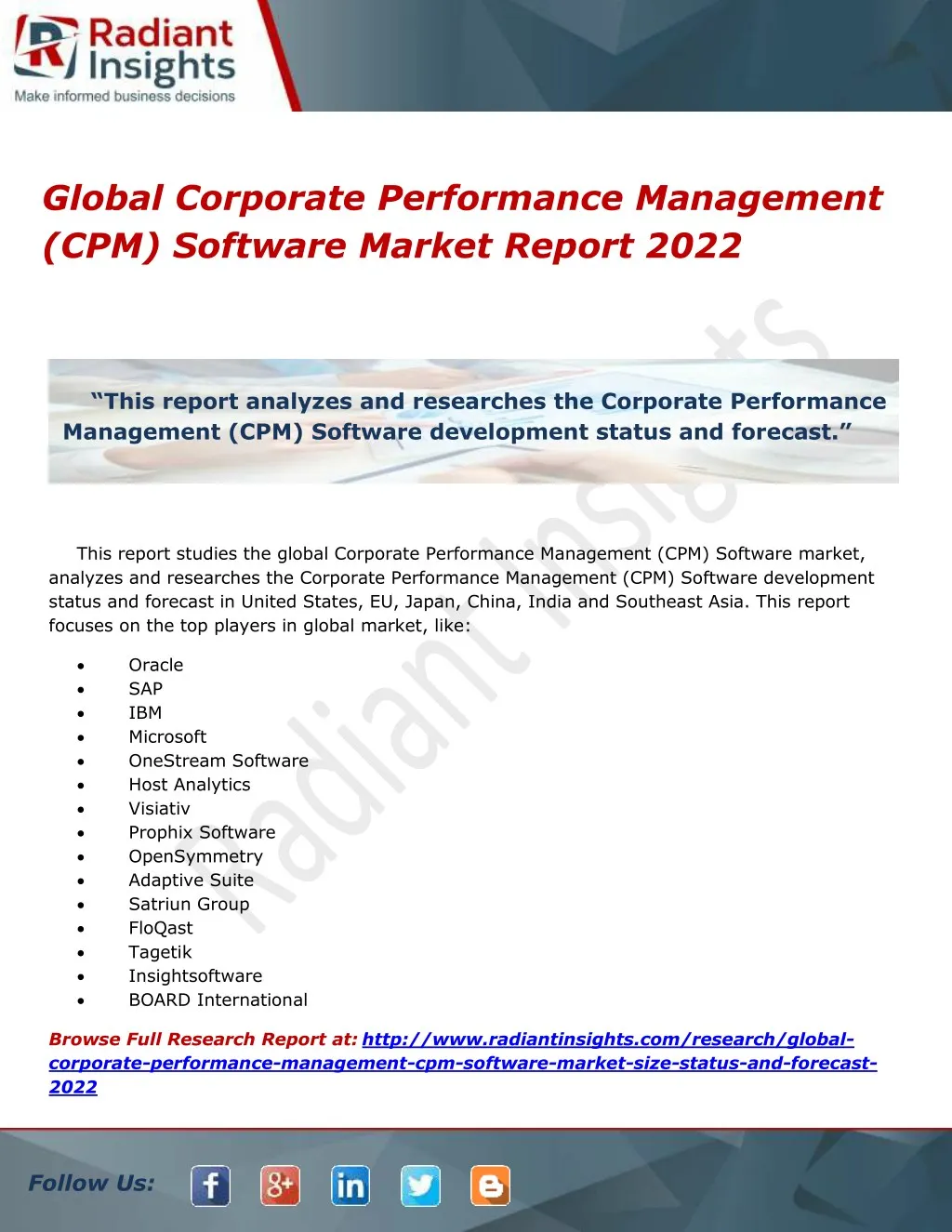 global corporate performance management