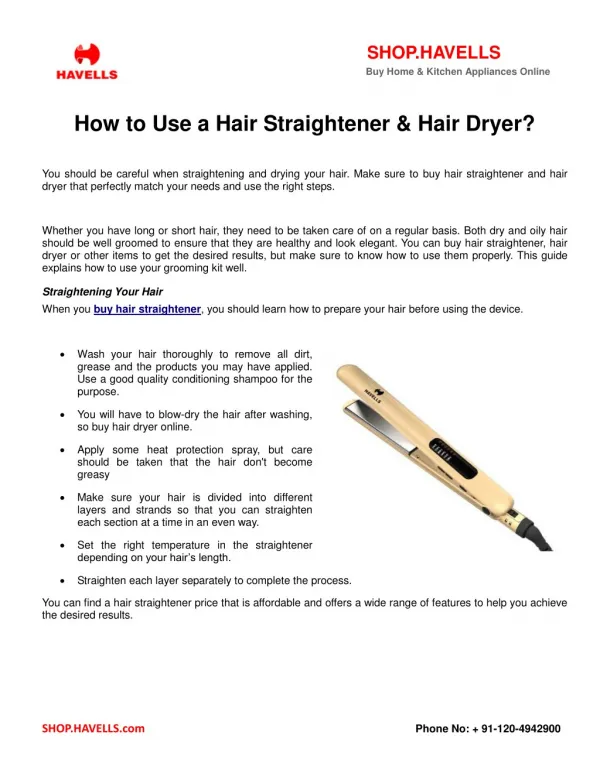 How To Use A Hair Straightener & Hair Dryer?
