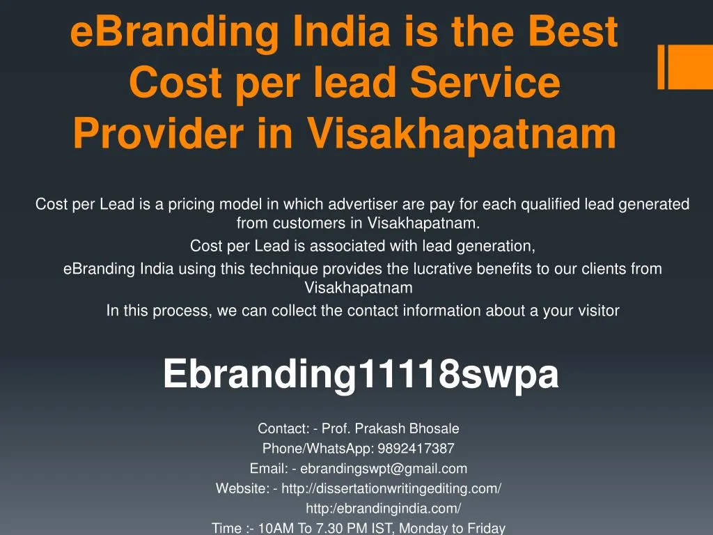 ebranding india is the best cost per lead service provider in visakhapatnam
