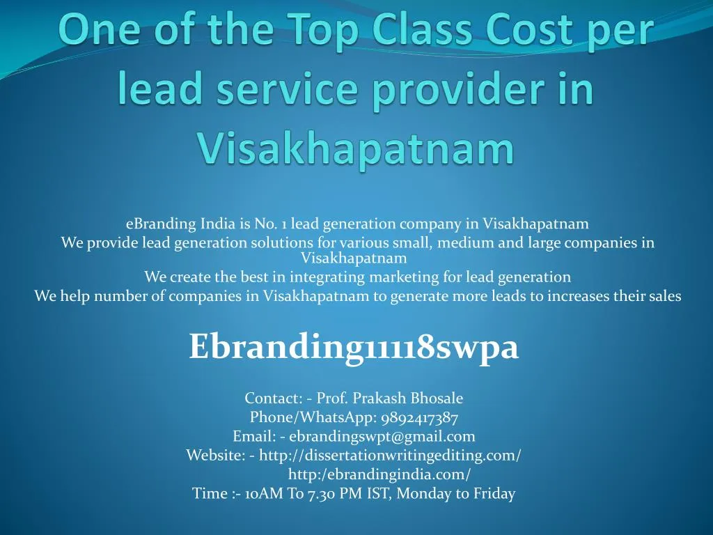 one of the top class cost per lead service provider in visakhapatnam