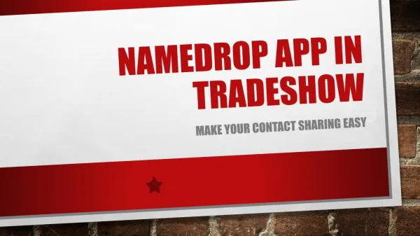 Namedrop App In Trade Shows