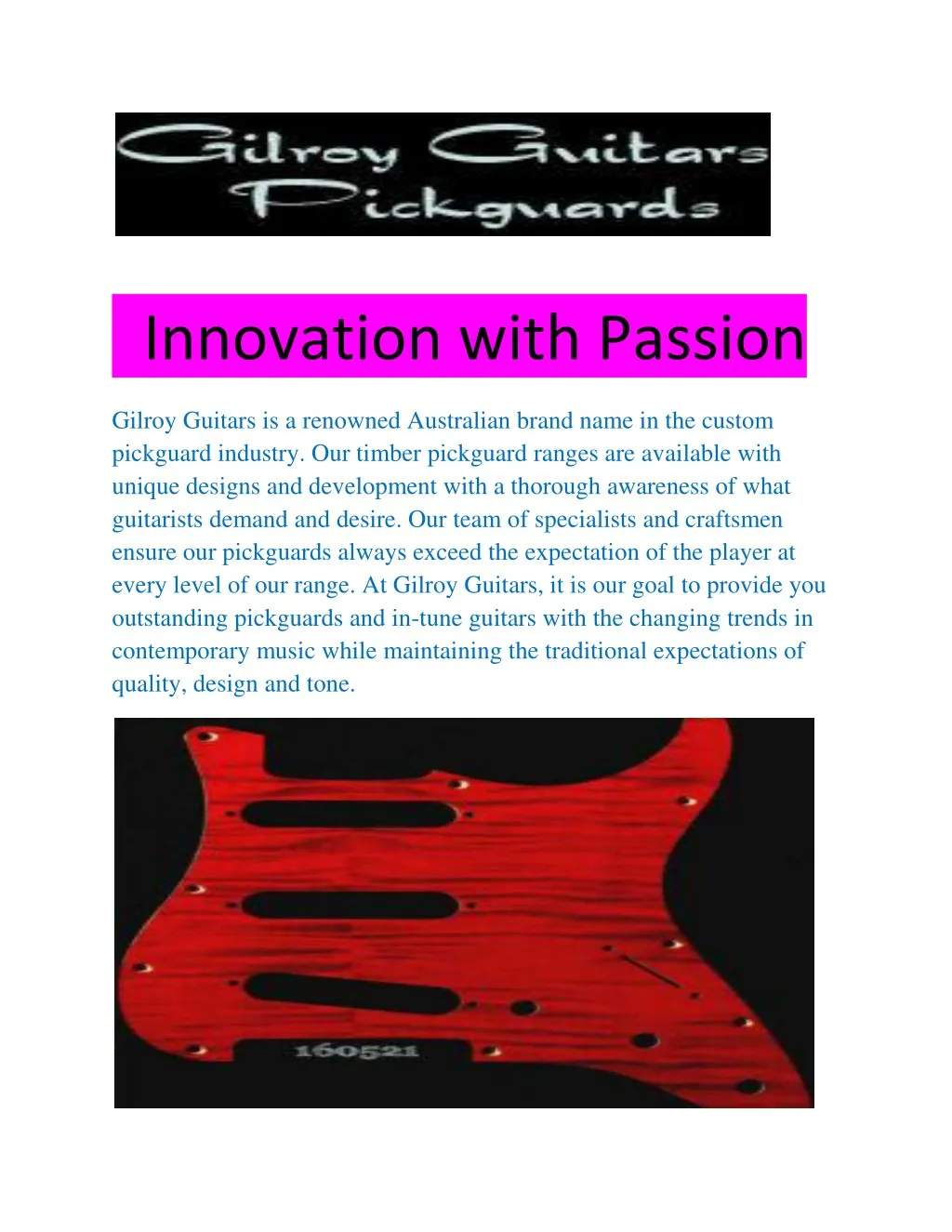 innovation with passion