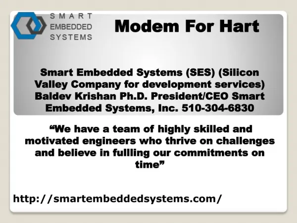 ARM System design and services- smartembeddedsystems.com- Hart hardware System- HART modem- Industrial automation device
