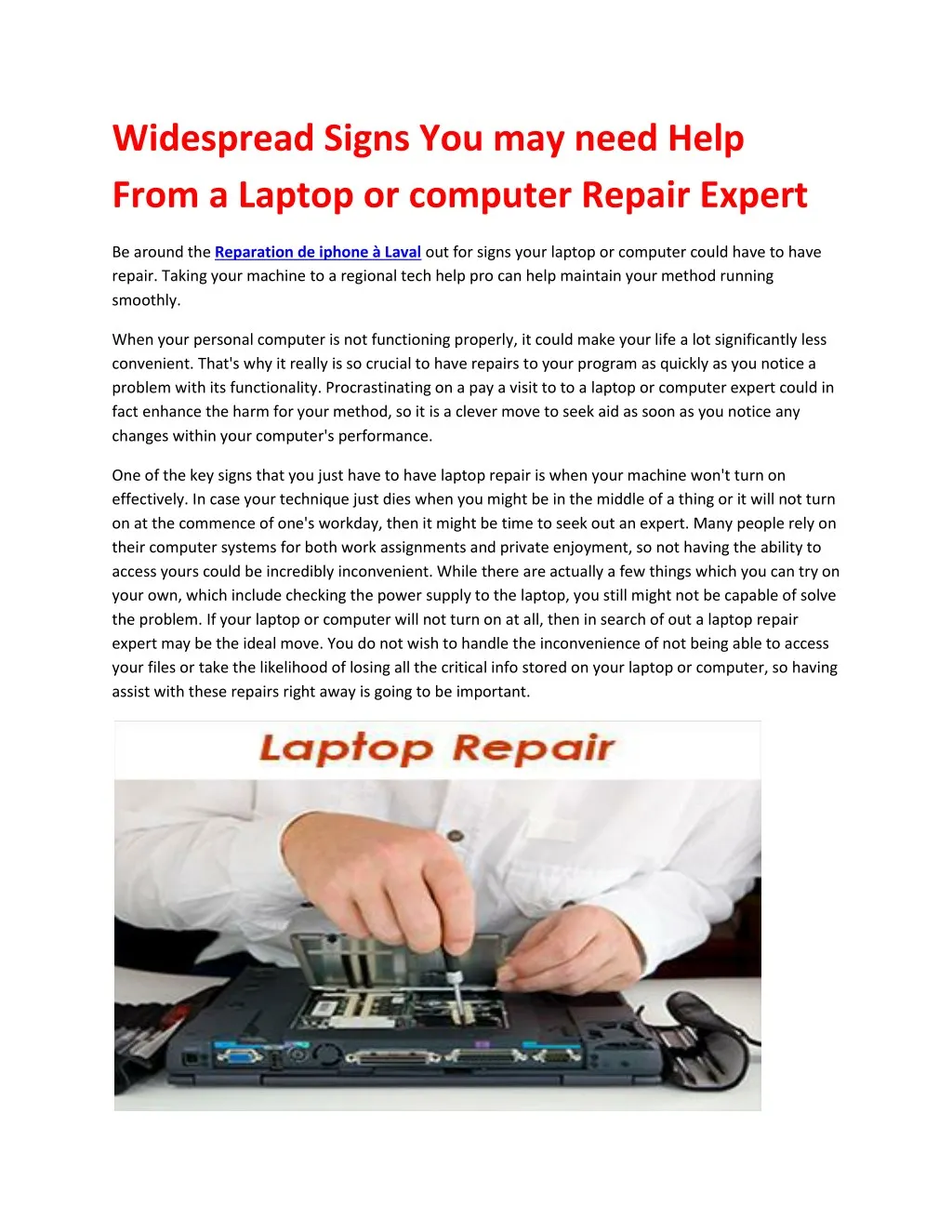 widespread signs you may need help from a laptop