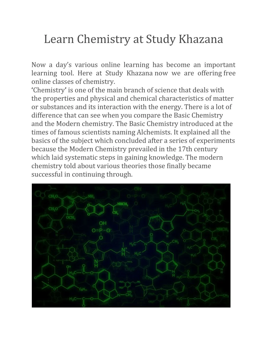 learn chemistry at study khazana