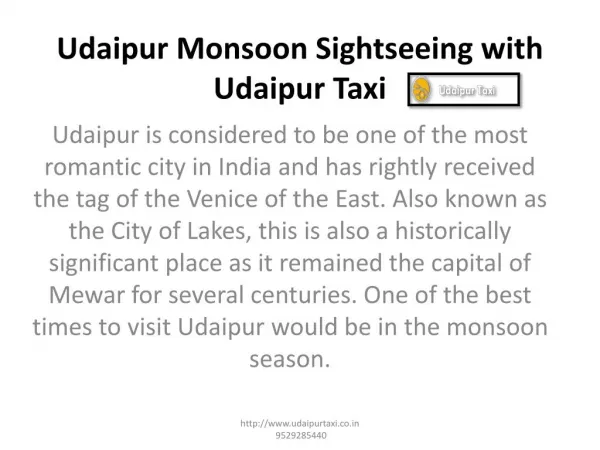 Udaipur Monsoon Sightseeing with Udaipur Taxi