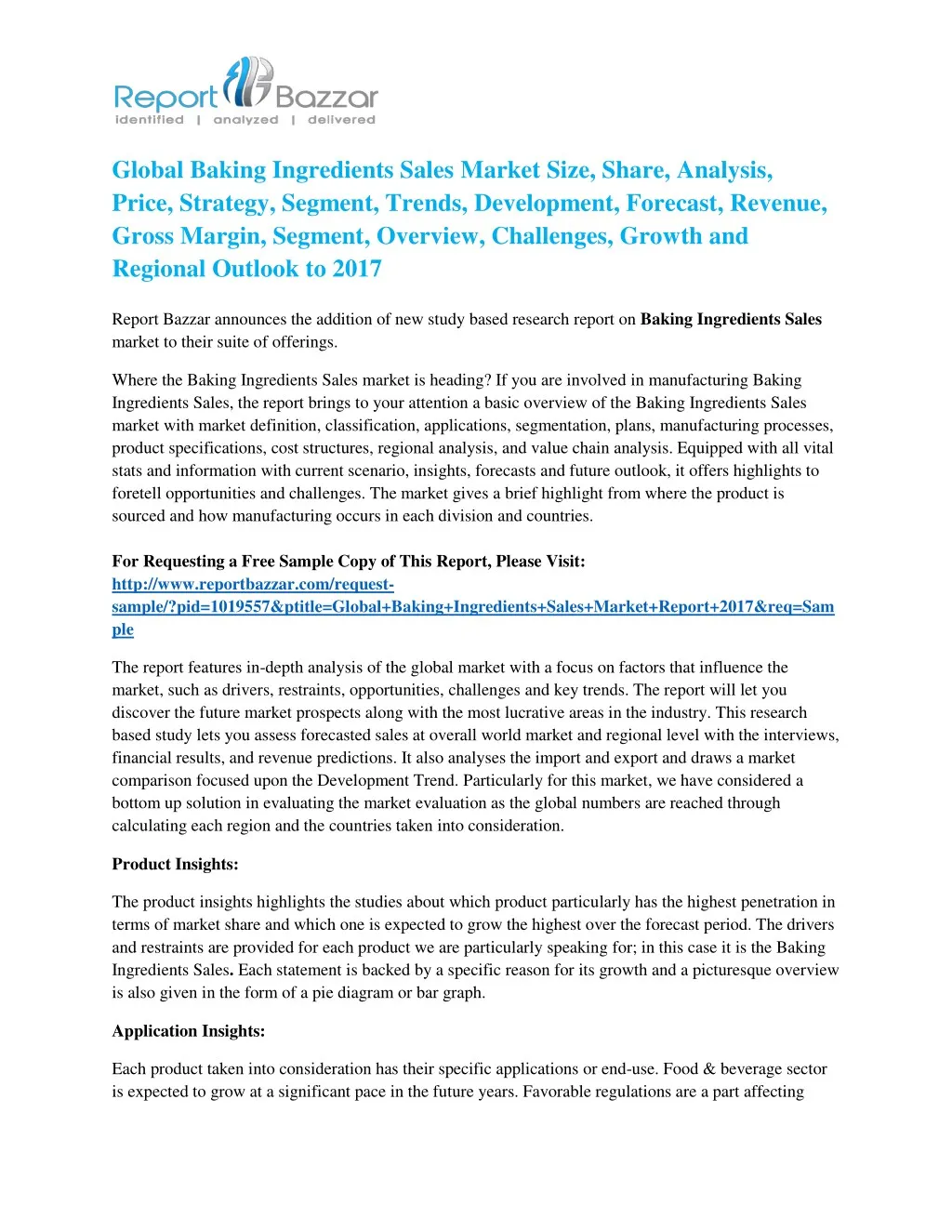 global baking ingredients sales market size share