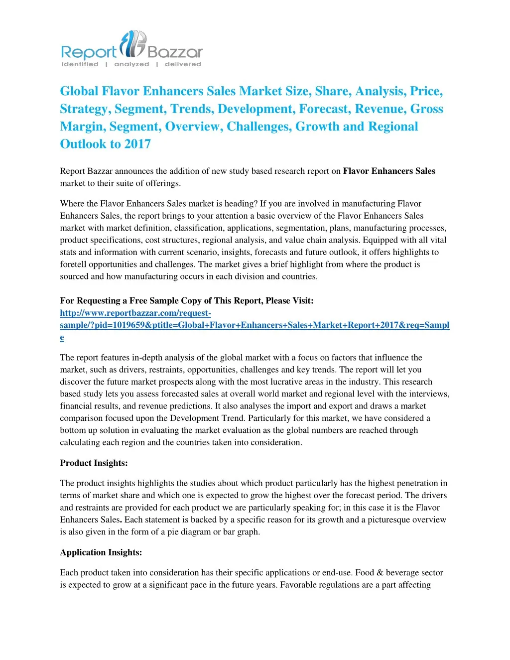 global flavor enhancers sales market size share