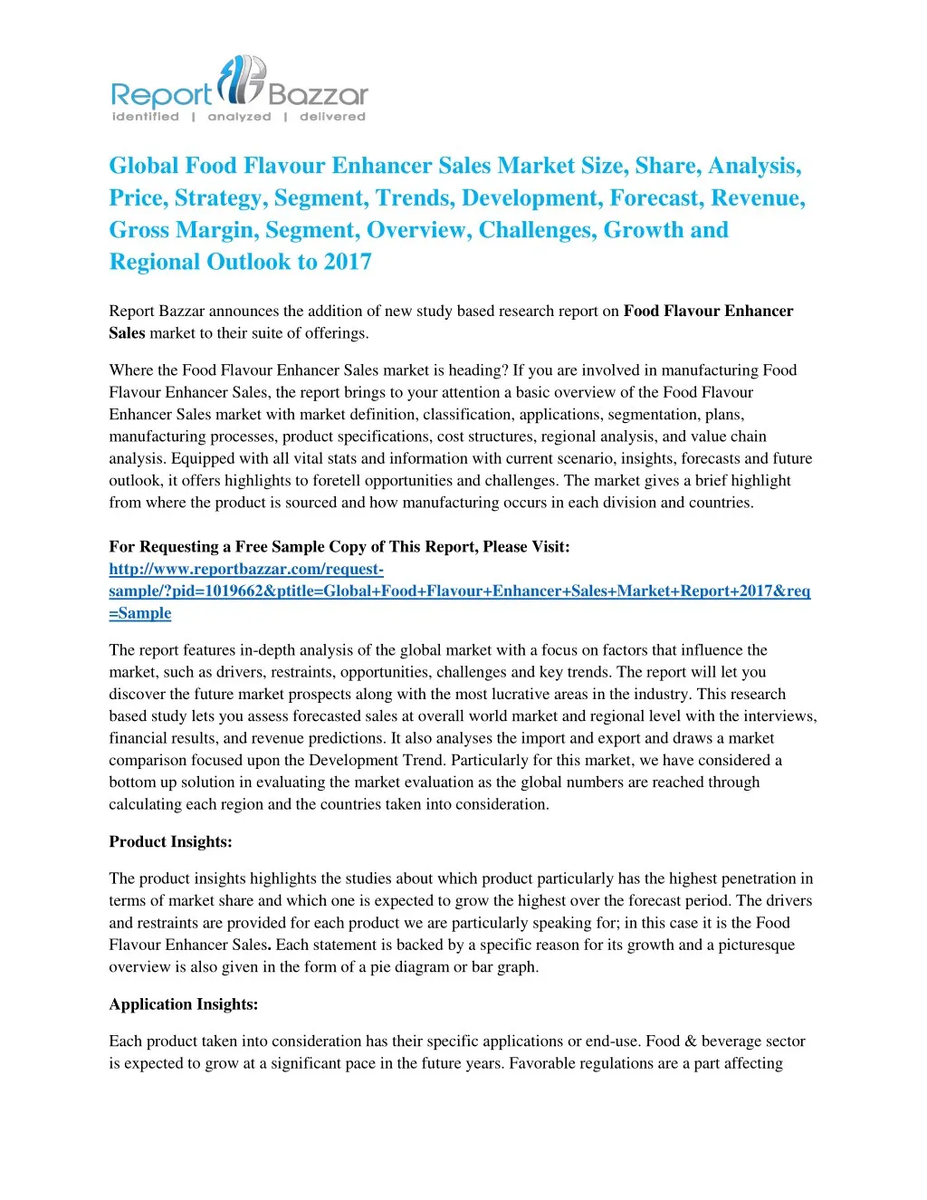 global food flavour enhancer sales market size
