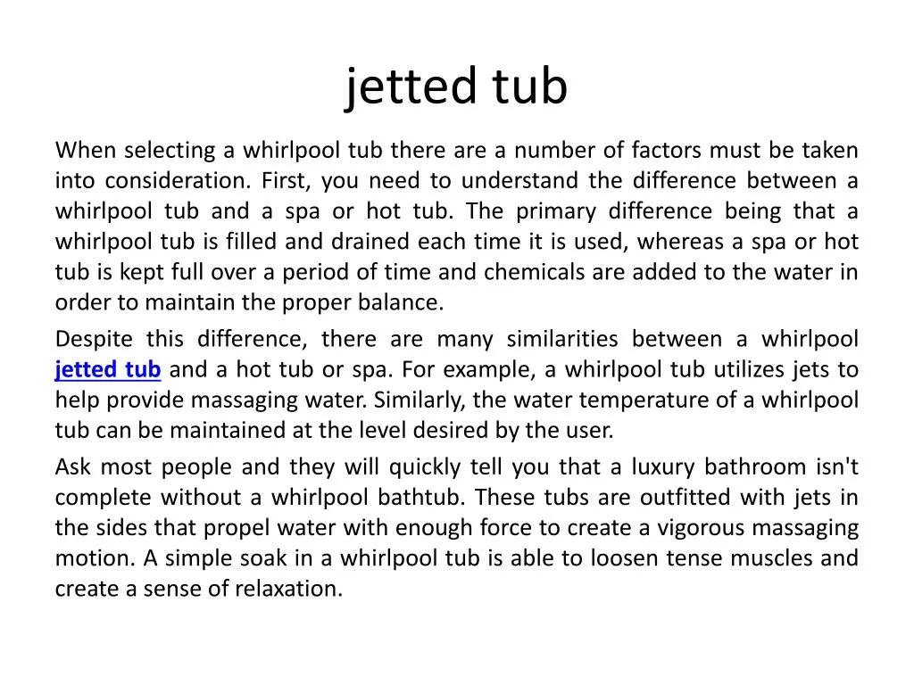 jetted tub