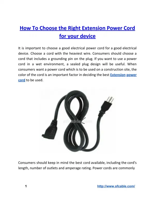 How To Choose the Right Extension Power Cord for Your Device