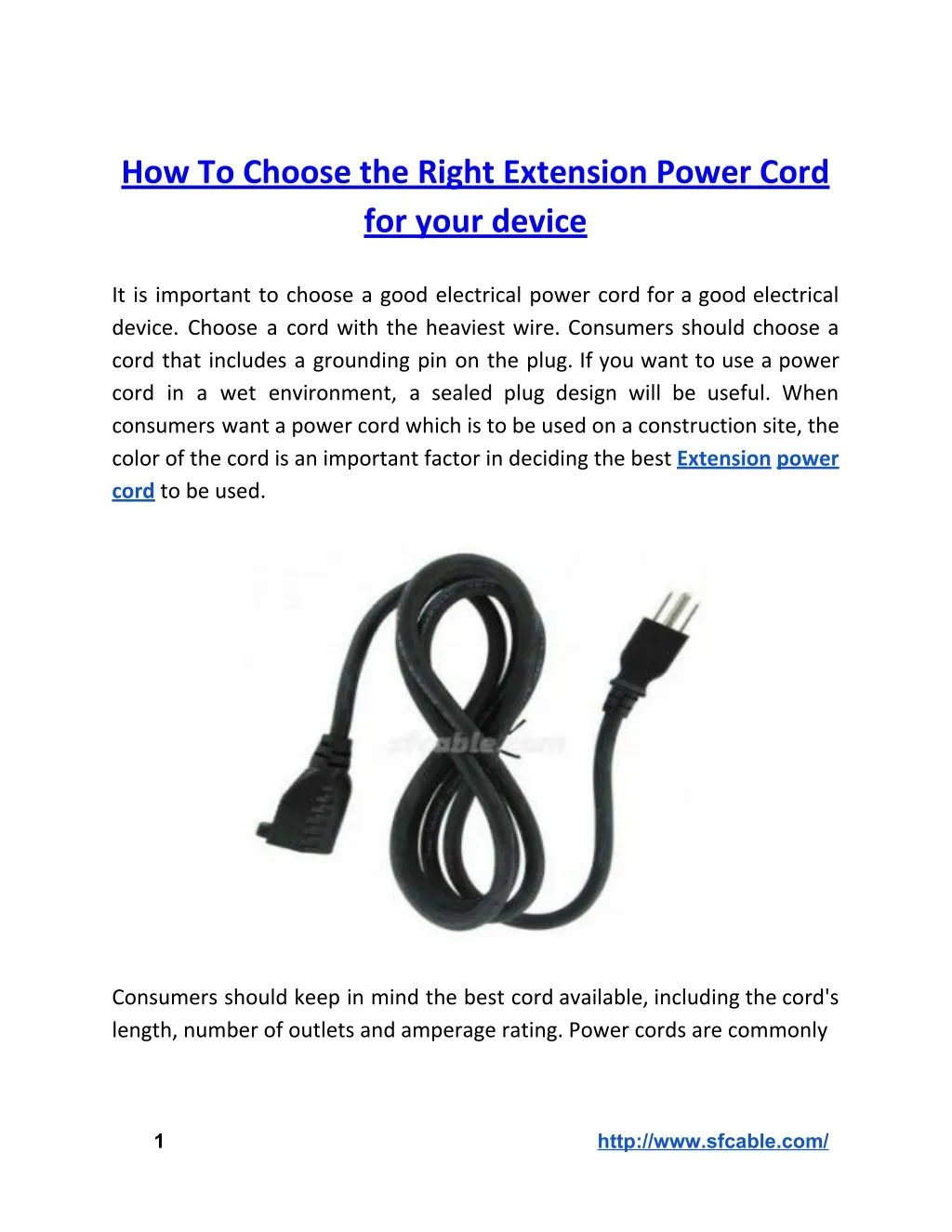 how to choose the right extension power cord