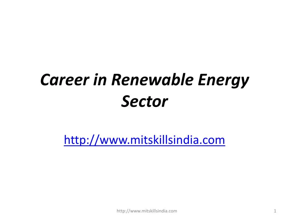 career in renewable energy sector