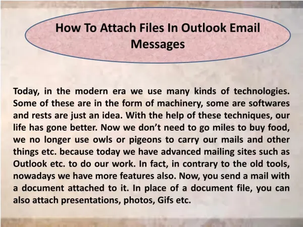 How To Attach Files In Outlook Email Messages