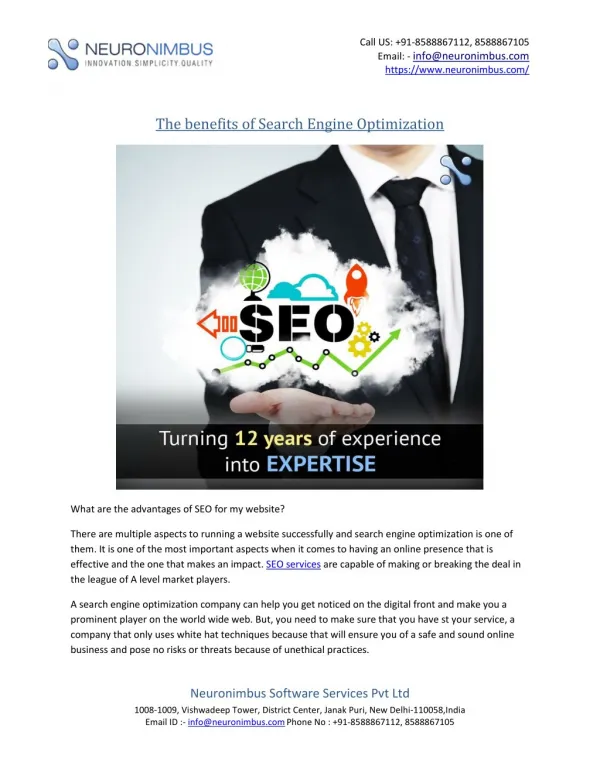 The benefits of Search Engine Optimization