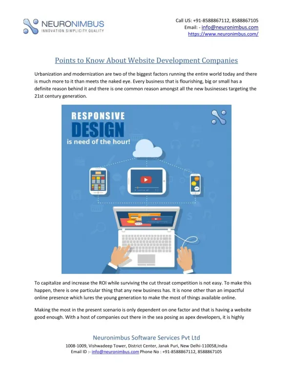 Points to Know About Website Development Companies