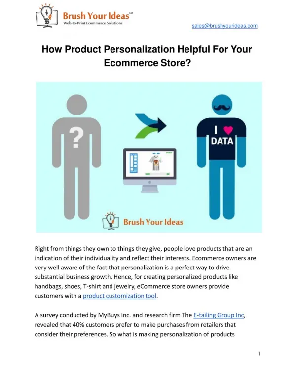 How Product Personalization Helpful For Your Ecommerce Store?