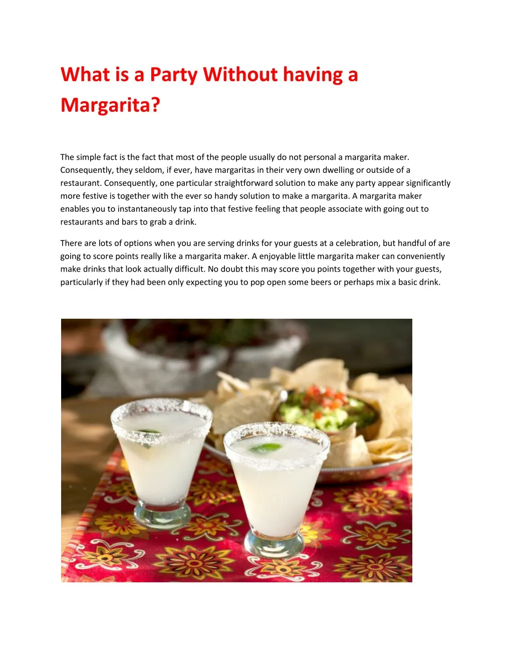 what is a party without having a margarita