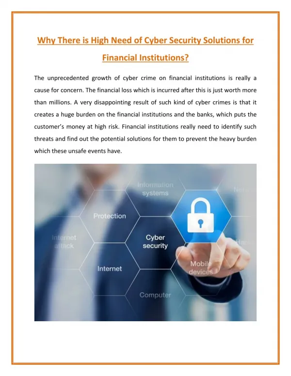 Why Cyber Security Solutions for Bank is Important Nowadays?