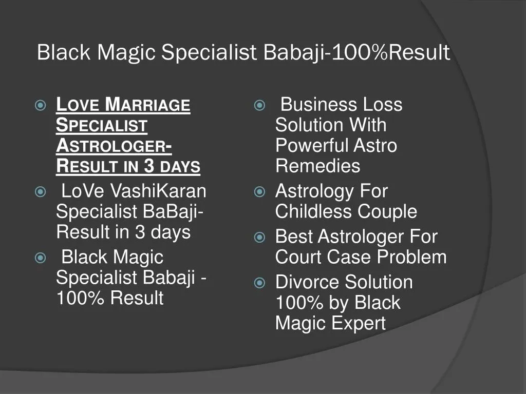 black magic specialist babaji 100 result