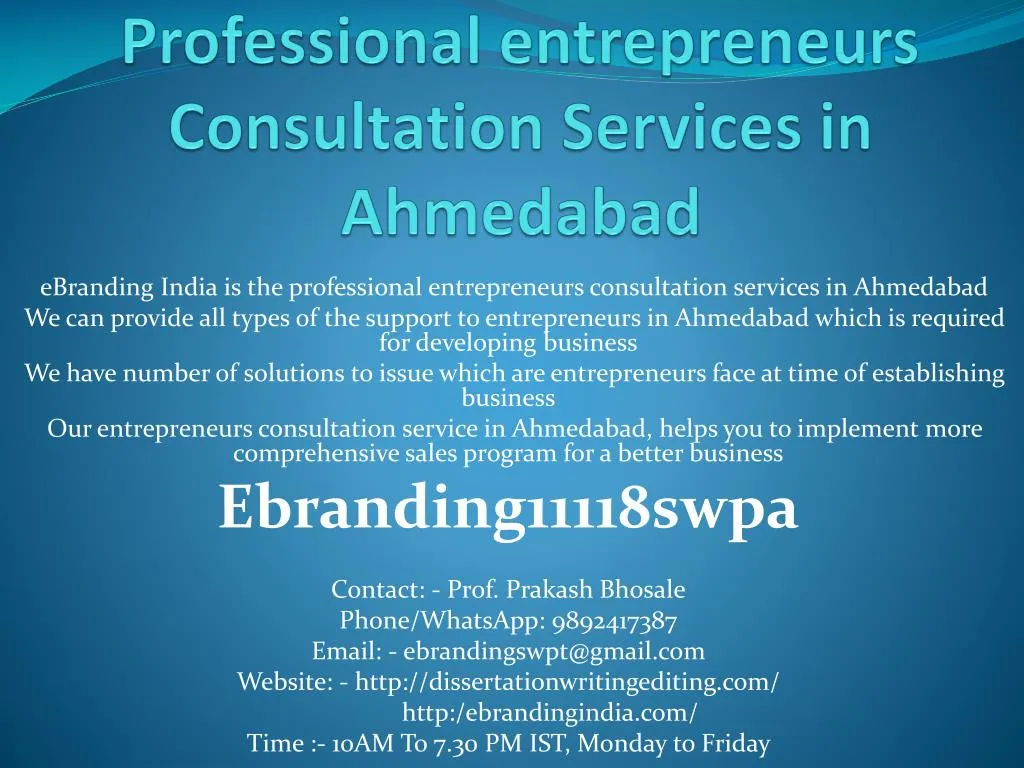 professional entrepreneurs consultation services in ahmedabad