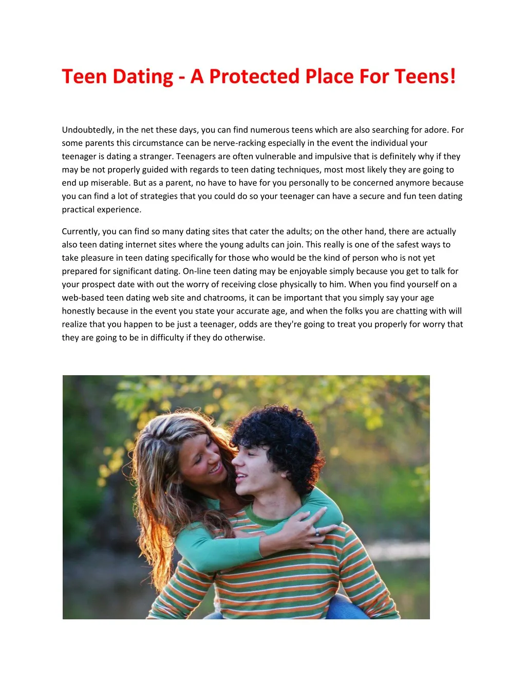teen dating a protected place for teens